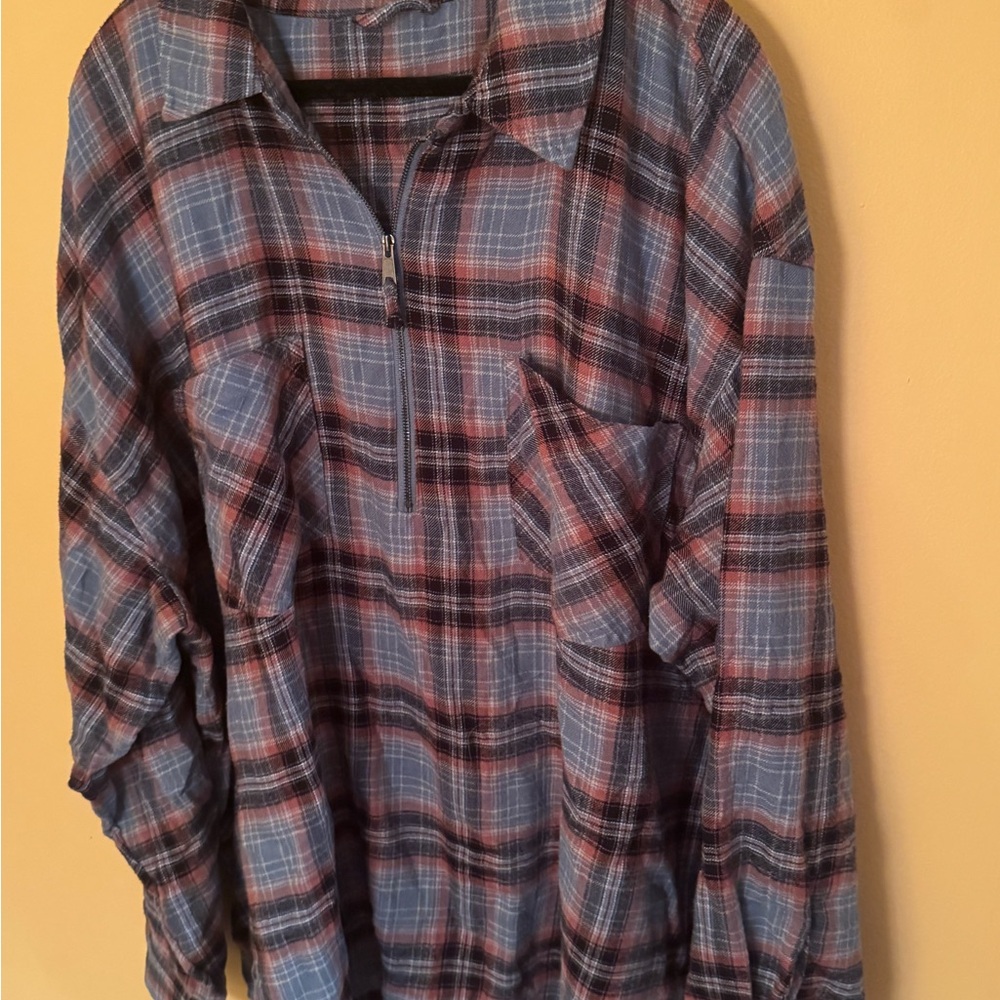 Flannel Half-Zip Shirt